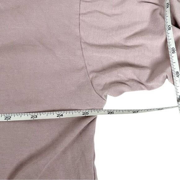 Bryn Walker Bamboo Organic Cotton Blush Boxy Cropped Long Sleeve Top Size XS - Picture 6 of 7